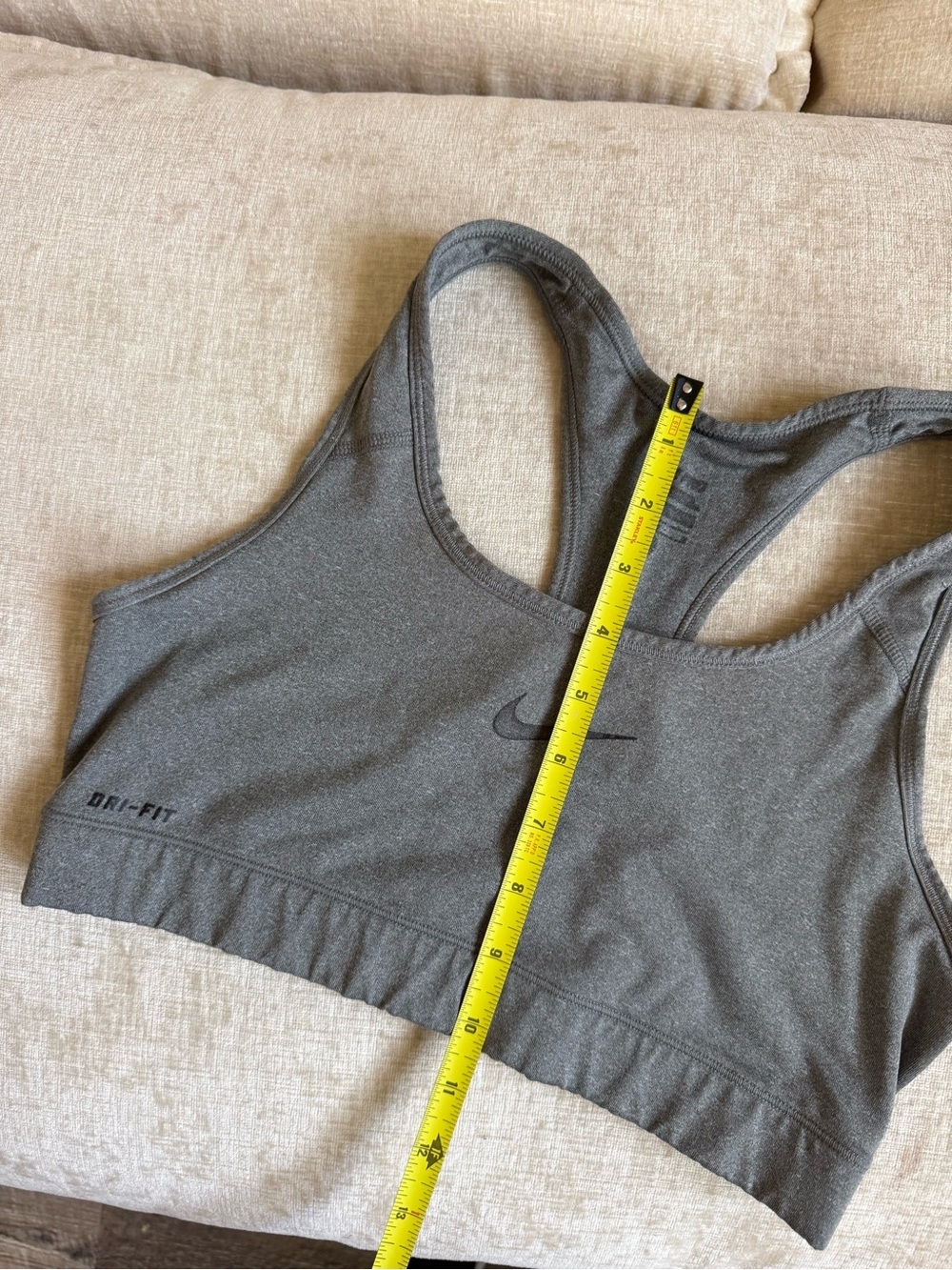 Nike Women's Dri-FIT Gray Racerback Sports Bra - Picture 3 of 4